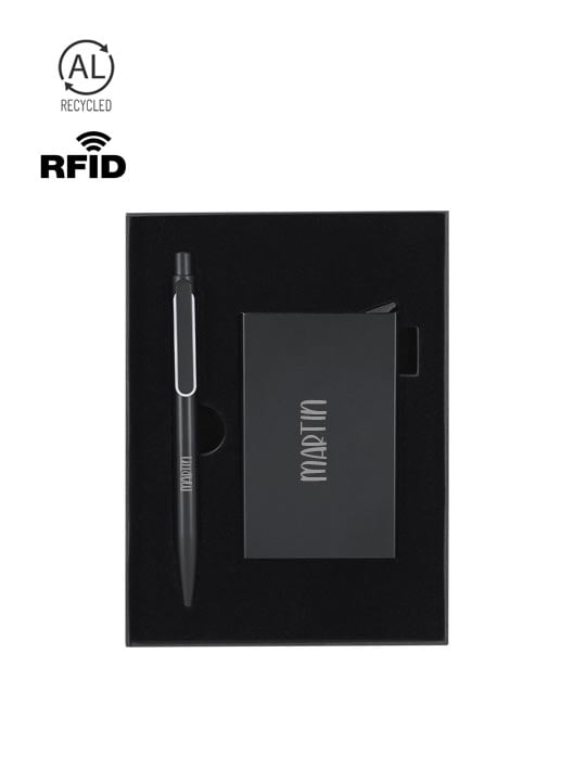 rifid-set Kemijska-olovka-etui-reciklirani-aluminij